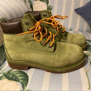 Timberland Boys Ankle Boots Olive Round Toe Sz 1.5